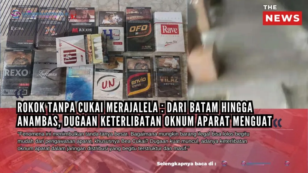 Rokok Tanpa Cukai Merajalela : Dari Batam hingga Anambas, Dugaan Keterlibatan Oknum Aparat Menguat