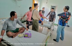 Danposal Memperuk Jenguk 4 ABK KM Pelangi‑15 yang Selamat dari Laka Laut di Anambas