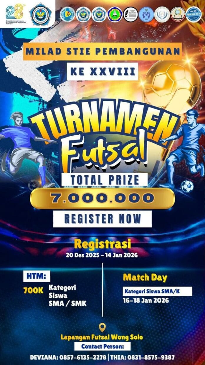 Peringati Milad ke-28, STIE Pembangunan Tanjungpinang Helat Turnamen Futsal Pelajar se-Kepri