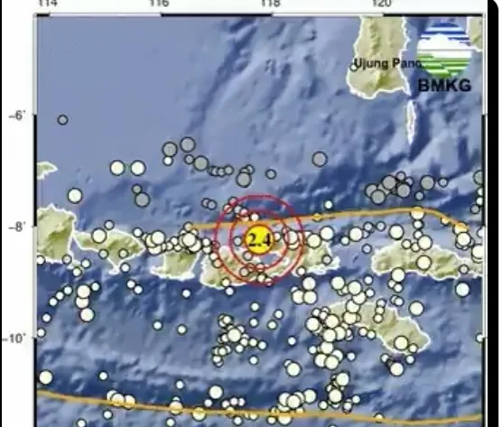 Gempa Magnitudo 2,4 Guncang Timur Laut Sumbawa NTB Sore Ini