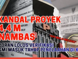 Skandal Proyek 14,4 M Anambas: Laporan Lolos Verifikasi, Resmi Masuk Tahap Penelaahan di KPK Kolase bukti investigasi SamuderaKepri: Papan proyek jalan 14,4 Miliar Anambas, gedung KPK RI, dan gedung Komisi Informasi Kepri dengan narasi laporan lolos verifikasi dan masuk tahap penelaahan KPK.