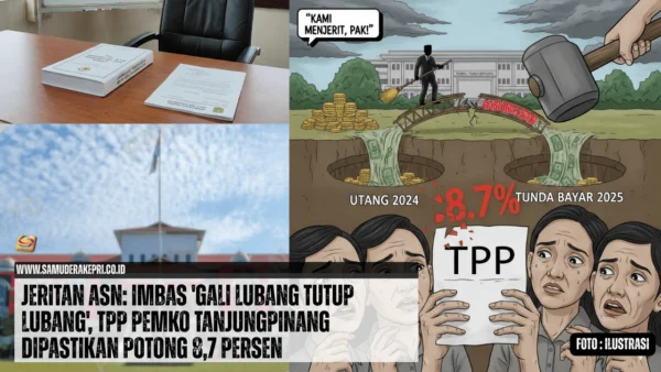JERITAN ASN: Imbas ‘Gali Lubang Tutup Lubang’, TPP Pemko Tanjungpinang Dipastikan Potong 8,7 Persen