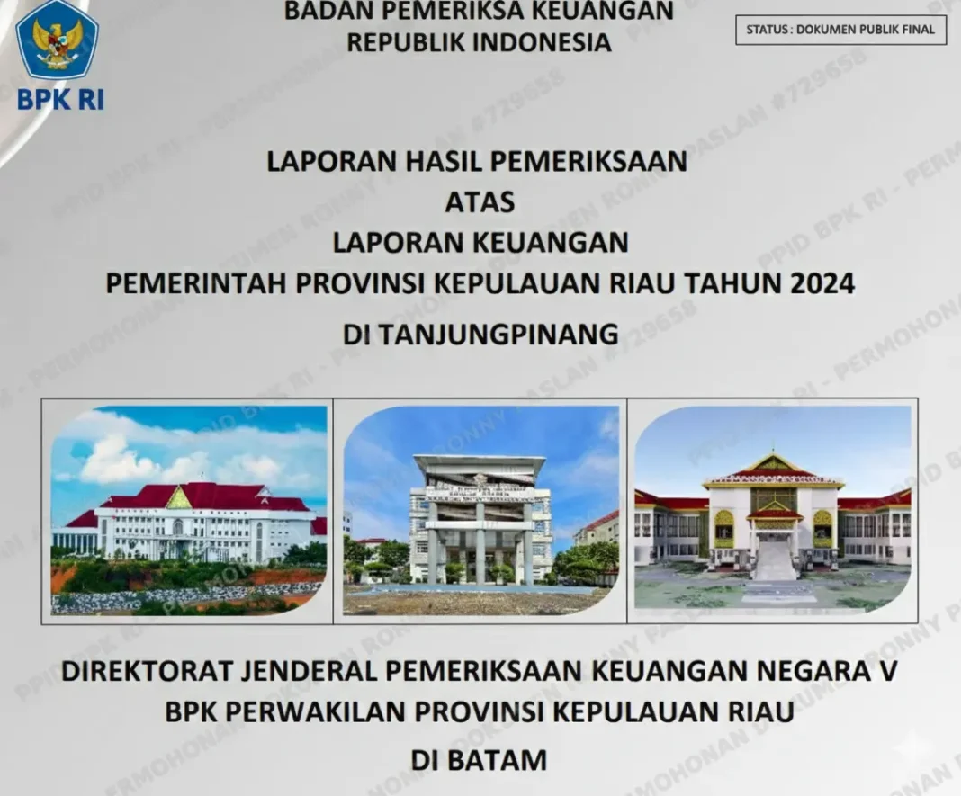 LHP BPK Kepri 2024, Temuan Korupsi Kepulauan Riau, Gagal Bayar Pemprov Kepri, Samudera Kepri Investigasi, Dokumen BPK RI Perwakilan Kepri