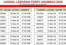 Jelang Mudik Lebaran 2026, Simak Jadwal Terbaru Ferry MV Seven Star Island dan VOC Batavia Rute Anambas Jadwal Ferry Anambas Lebaran 2026