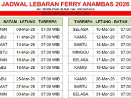 Jelang Mudik Lebaran 2026, Simak Jadwal Terbaru Ferry MV Seven Star Island dan VOC Batavia Rute Anambas Jadwal Ferry Anambas Lebaran 2026
