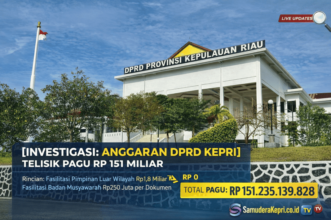 Gedung DPRD Provinsi Kepulauan Riau di Dompak Gedung DPRD Provinsi Kepulauan Riau di Tanjungpinang, lokasi sasaran investigasi anggaran Rp151 Miliar oleh Redaksi Samudera Kepri.
