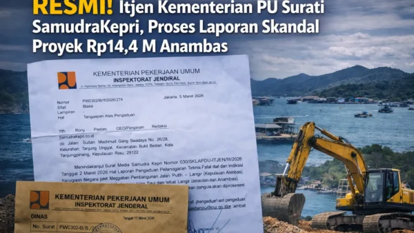Surat resmi tanggapan Inspektorat Jenderal Kementerian Pekerjaan Umum kepada Rony Paslan (SamudraKepri) terkait proyek Anambas