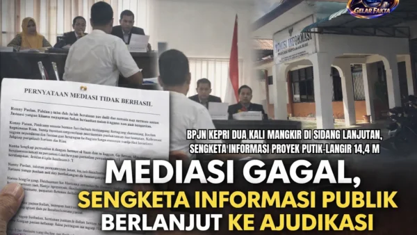Mediasi Gagal: BPJN Kepri Dua Kali Mangkir di Sidang Lanjutan, Sengketa Informasi Proyek Putik-Langir Naik ke Tahap Ajudikasi