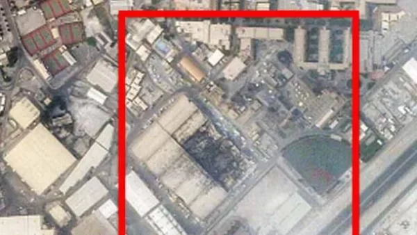 Citra satelit kerusakan pangkalan militer NSA Bahrain milik Amerika Serikat akibat serangan rudal