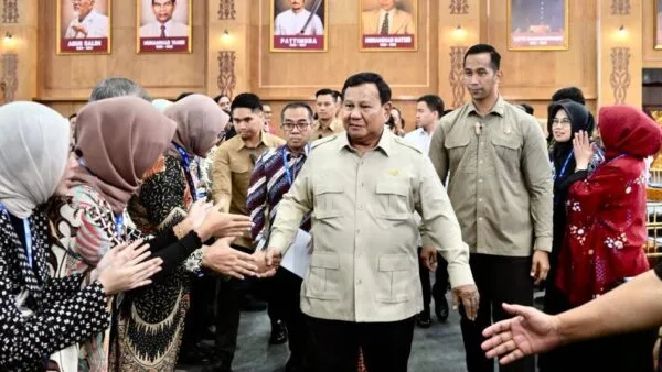 Presiden Prabowo Subianto menyampaikan pidato mengenai peran strategis kampus sebagai motor inovasi nasional pada penutupan KSTI 2026 di JICC.