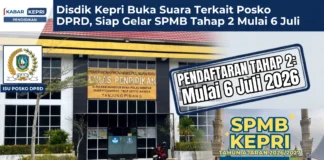 Disdik Kepri Buka Suara Terkait Posko DPRD, Siap Gelar SPMB Tahap 2 Mulai 6 Juli Gedung Kantor Dinas Pendidikan Provinsi Kepulauan Riau di Dompak, Tanjungpinang
