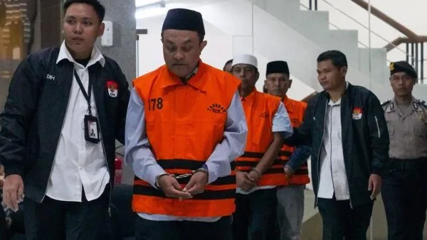 Gedung Merah Putih KPK tempat penyidik melakukan penahanan terhadap tiga tersangka baru kasus suap hibah Jatim.