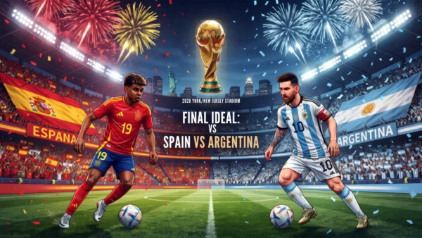 Dua tim raksasa sepak bola dunia, Spanyol dan Argentina, bersiap menghadapi laga puncak Final Piala Dunia 2026 di East Rutherford.