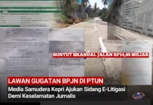 Lawan Gugatan BPJN di PTUN, Media Samudera Kepri Ajukan Sidang E-Litigasi Demi Keselamatan Jurnalis Surat permohonan sidang E-Litigasi yang diajukan PT Media Samudera Kepri kepada Ketua PTUN Tanjungpinang.