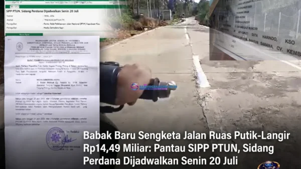 Tangkapan layar kalender persidangan elektronik perkara nomor 19/G/KI/2026/PTUN.TPI pada SIPP PTUN Tanjung Pinang.