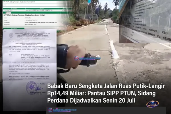 Tangkapan layar kalender persidangan elektronik perkara nomor 19/G/KI/2026/PTUN.TPI pada SIPP PTUN Tanjung Pinang.