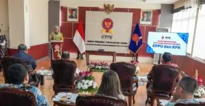 Penandatanganan Nota Kesepahaman (MoU) antara KPK dan KPPU di Jakarta.