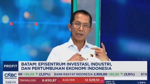 Wali Kota Batam sekaligus Kepala BP Batam Amsakar Achmad saat menjadi narasumber di CNBC Indonesia membahas lonjakan investasi.