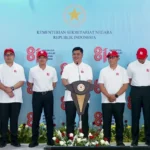 Wamenmensesneg Juri Ardiantoro sampaikan keterangan pers agenda Merdeka Run penutup Bulan Kemerdekaan HUT Ke-81 RI