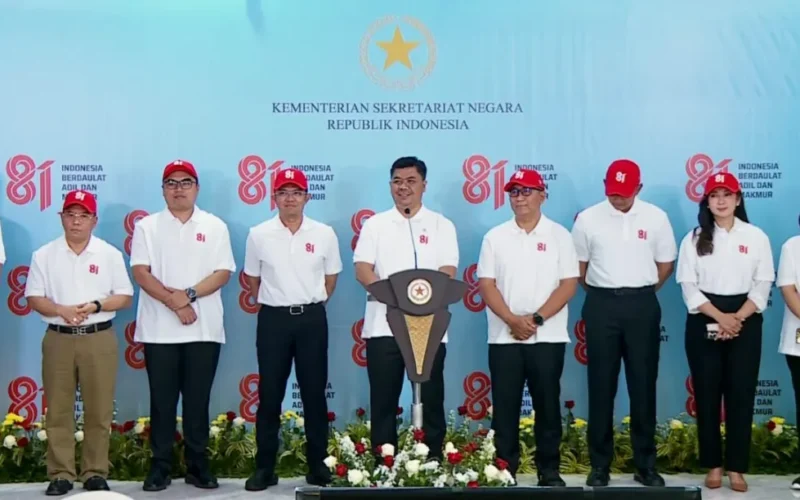Wamenmensesneg Juri Ardiantoro sampaikan keterangan pers agenda Merdeka Run penutup Bulan Kemerdekaan HUT Ke-81 RI