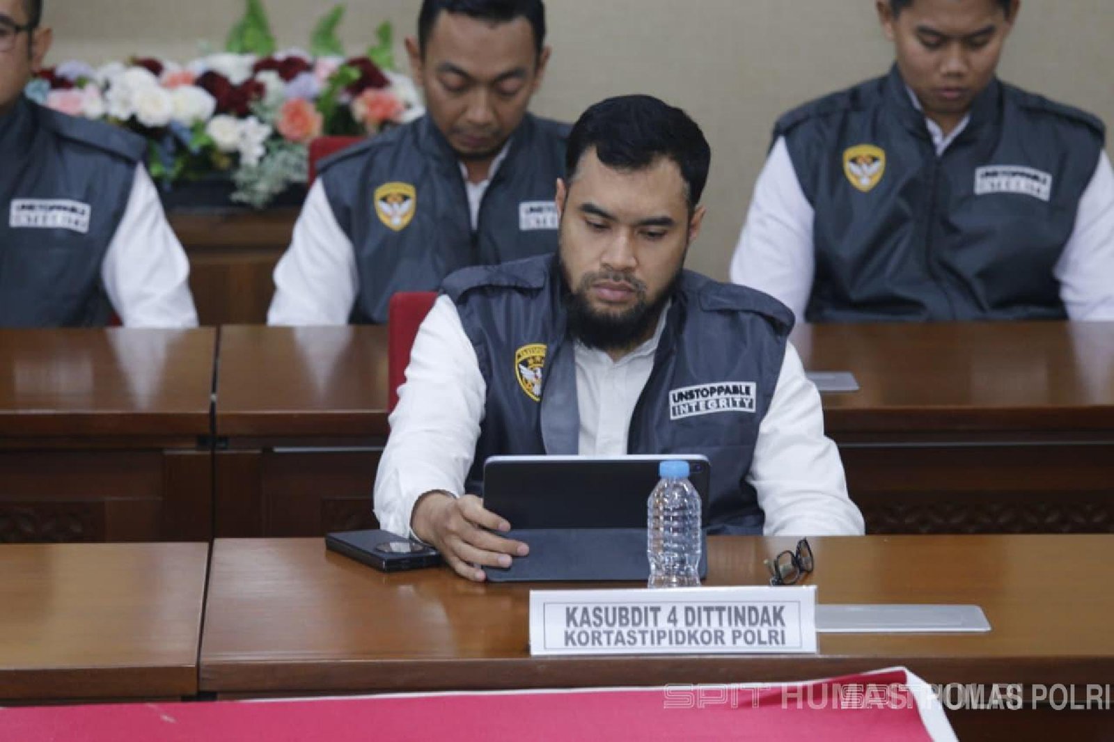 Konferensi pers pengungkapan kasus korupsi pembiayaan pengadaan batu bara oleh Kortastipidkor Polri di Jakarta.