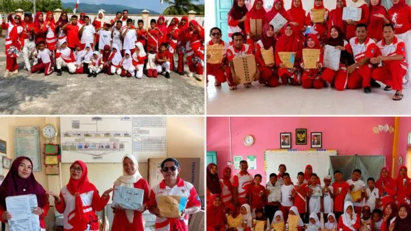 Kemeriahan guru dan siswa SD Negeri 007 Muntai Anambas dalam peringatan HUT ke 81 RI