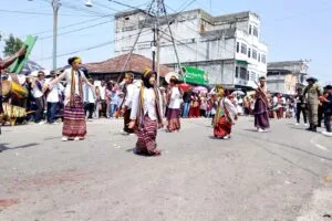 Peserta karnaval HUT ke 81 RI tingkat umum di Kecamatan Kundur Kabupaten Karimun