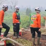 Presiden Prabowo Subianto meninjau lokasi kebakaran hutan dan lahan di Desa Limbung Kubu Raya Kalimantan Barat