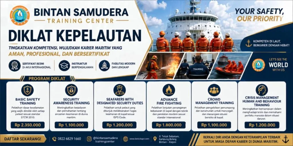 BSTC Tanjungpinang Buka Diklat Pelaut Angkatan 48, Hadirkan Fasilitas Praktik Lengkap dan Berstandar