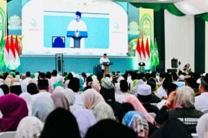 Presiden Prabowo Subianto menyampaikan pidato penutupan Muktamar ke 35 NU di Ponpes Bahrul Ulum Jombang