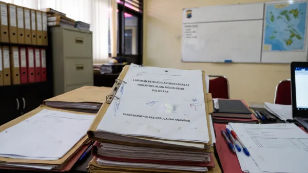 Berkas Laporan Pengaduan Masyarakat terkait dugaan kelalaian medis di RSUD Palmatak yang kini ditangani oleh Unit Tipidter Satreskrim Polres Kepulauan Anambas