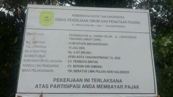 Penyerahan dokumen laporan informasi (LI) awal proyek Jalan Daeng Celak dari Tim Investigasi Samudera Kepri kepada pihak Kejaksaan Negeri Tanjungpinang.