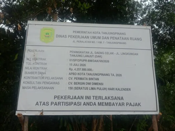 Penyerahan dokumen laporan informasi (LI) awal proyek Jalan Daeng Celak dari Tim Investigasi Samudera Kepri kepada pihak Kejaksaan Negeri Tanjungpinang.